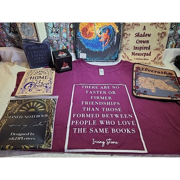 The Bookish Box Accessories 6pc Bundle T Shirt 4XL Cap Sleeve– No Book Included - Picture 2 of 10